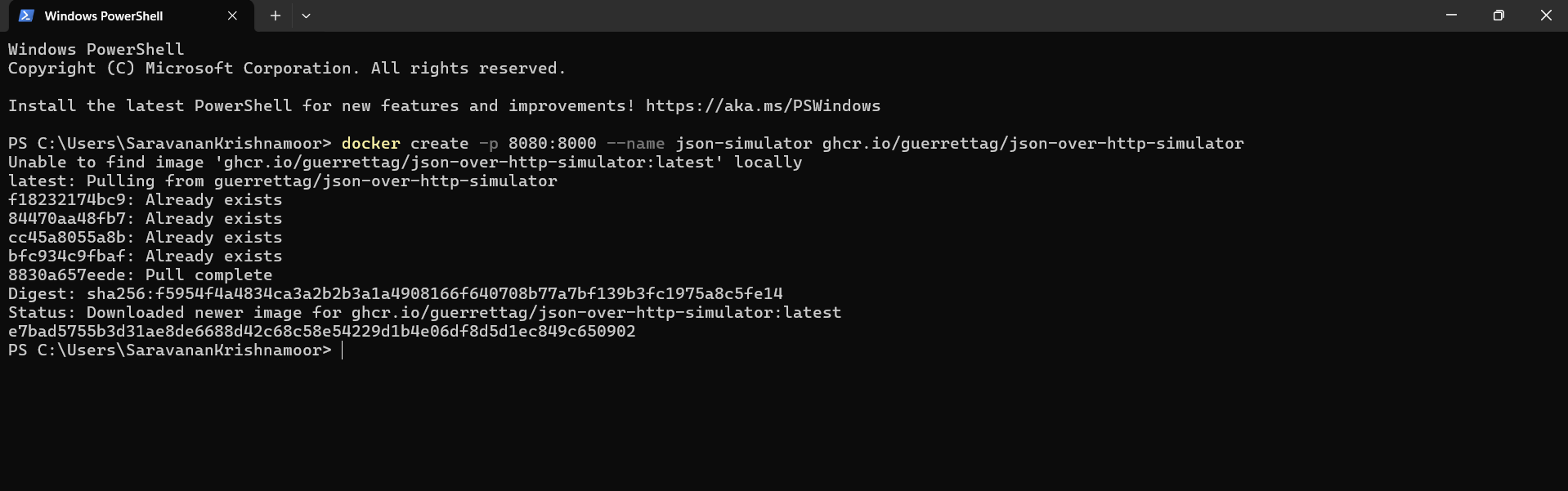 Create container