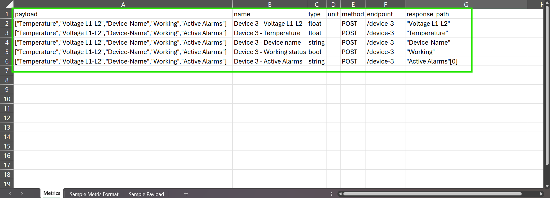 Import device settings