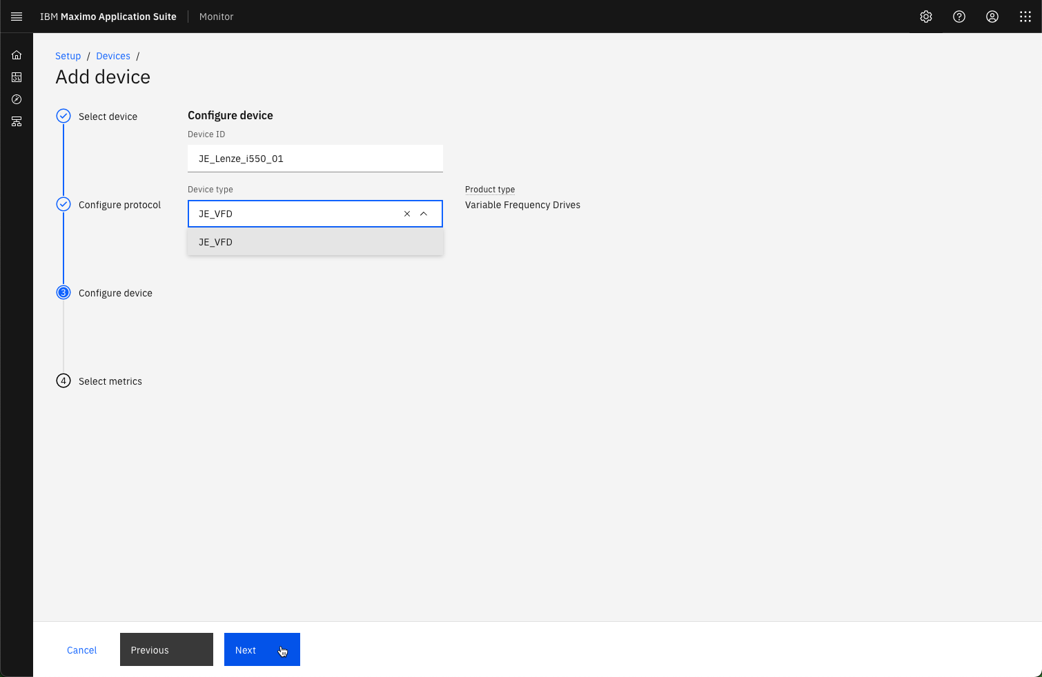 Configure Device type