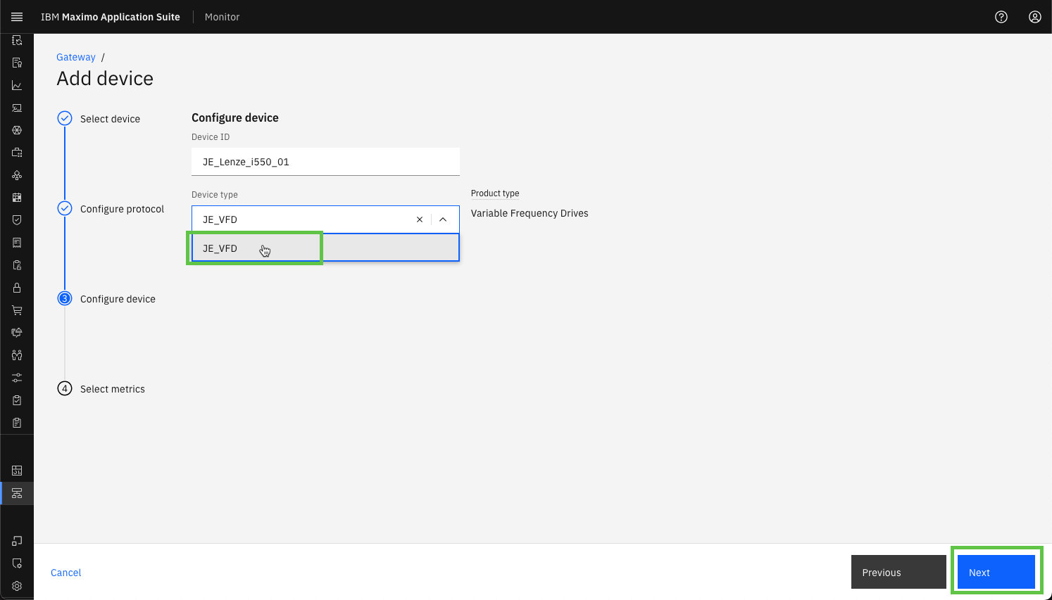Configure Device type