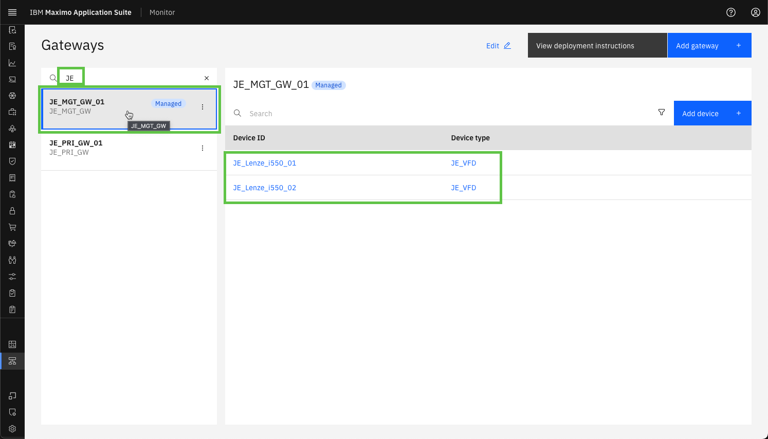 View your Managed Gateway