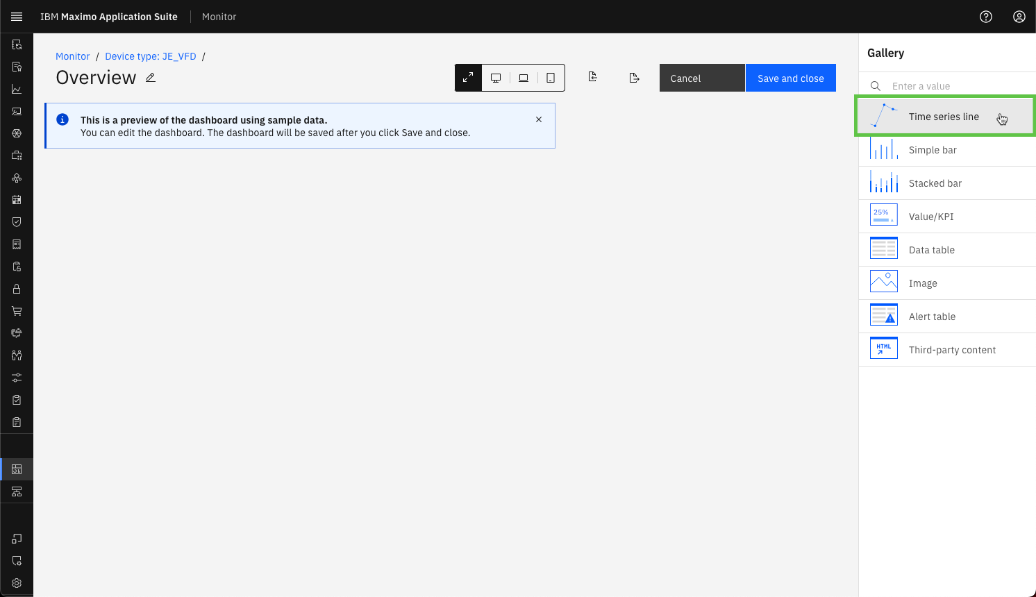 Add Time series line card