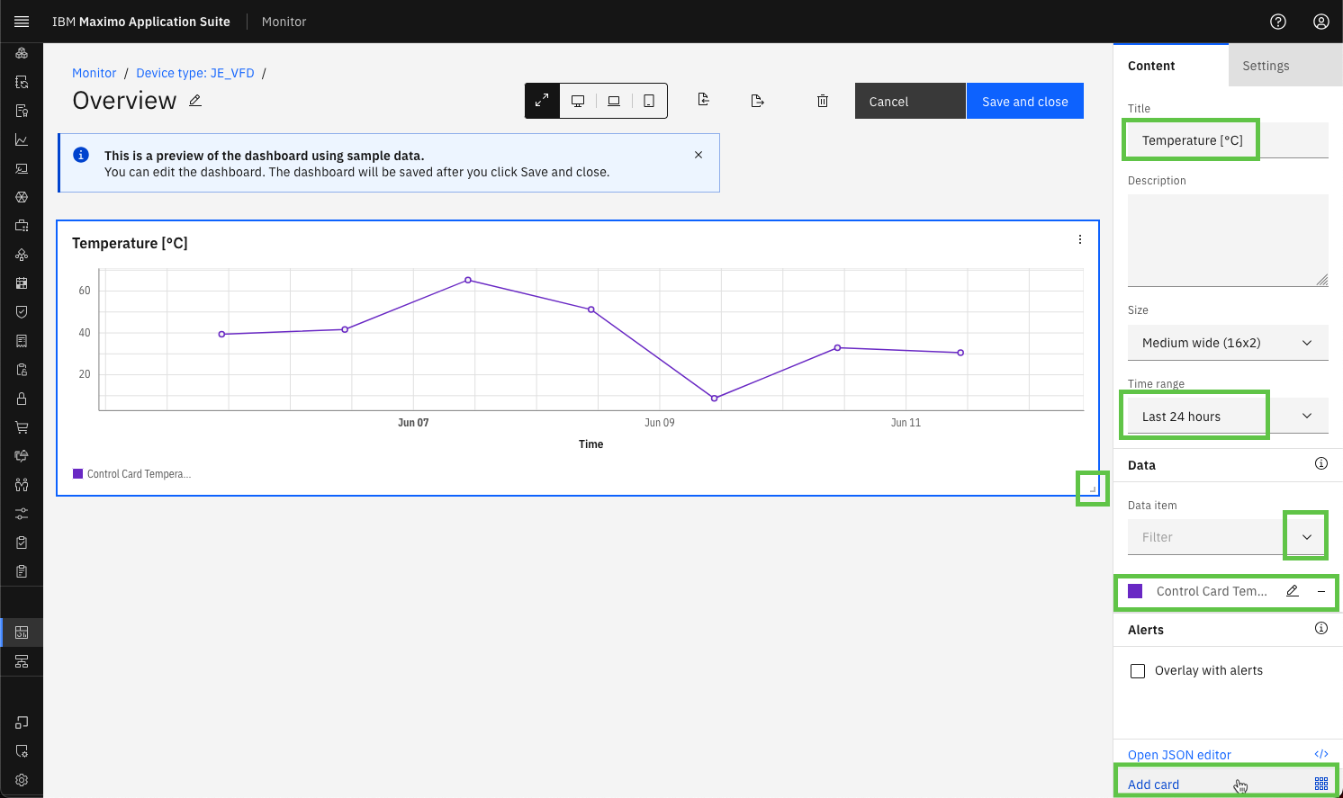 Control Card Temperature graph