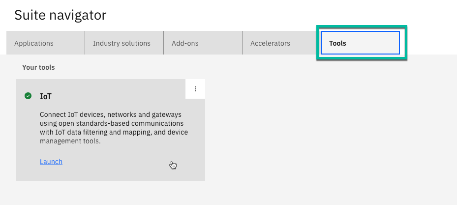 Navigate to IoT Tool