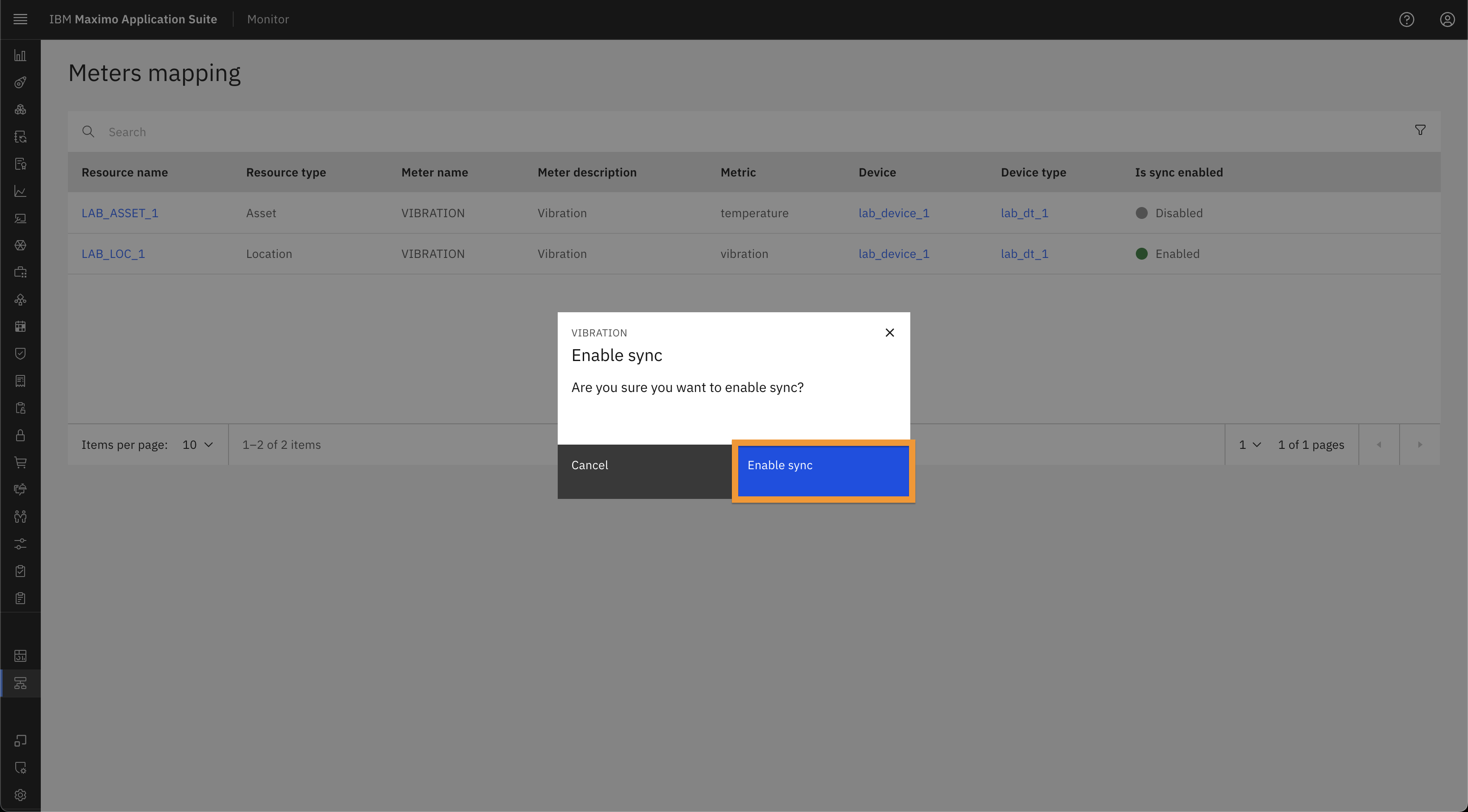 Toggle sync