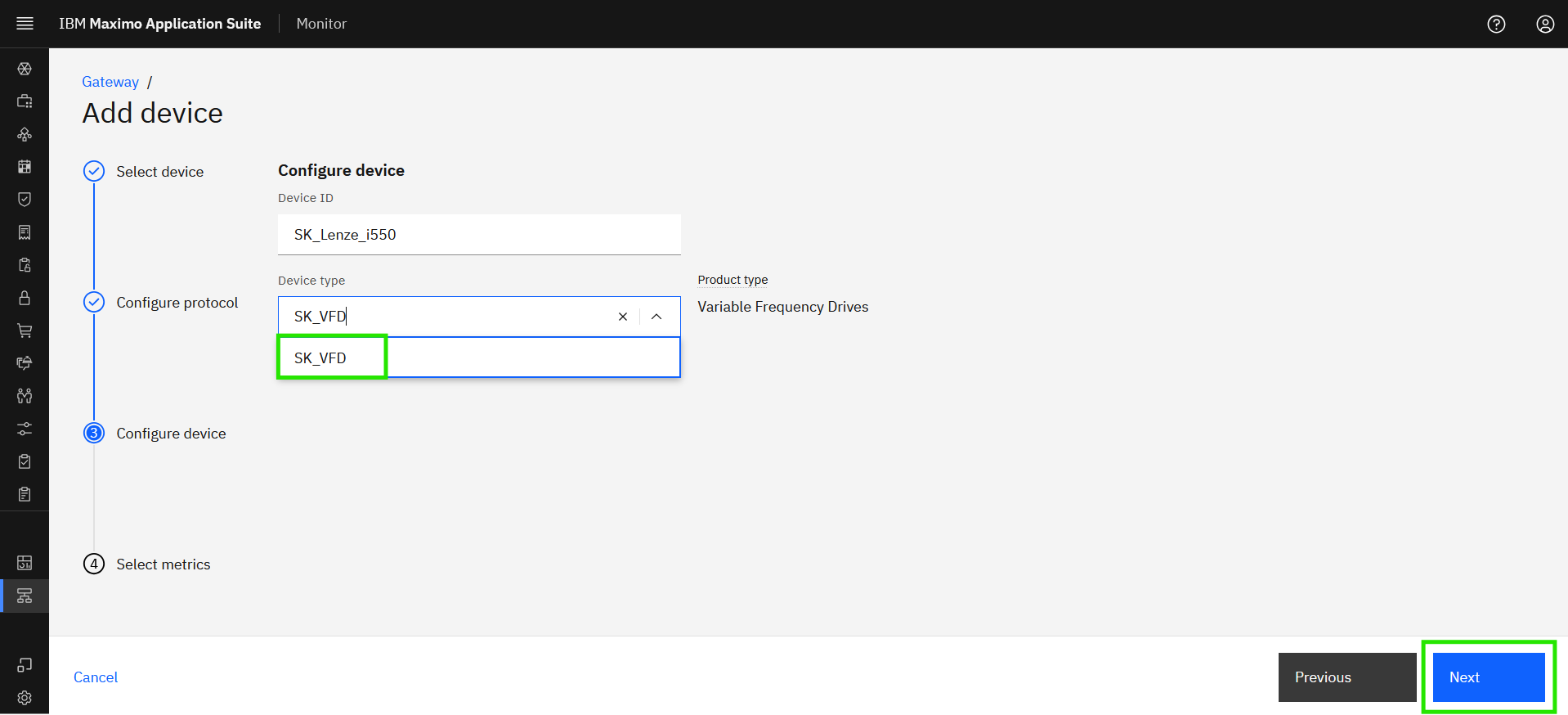 Configure Device type
