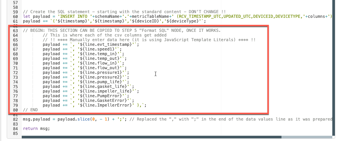 First Format SQL node