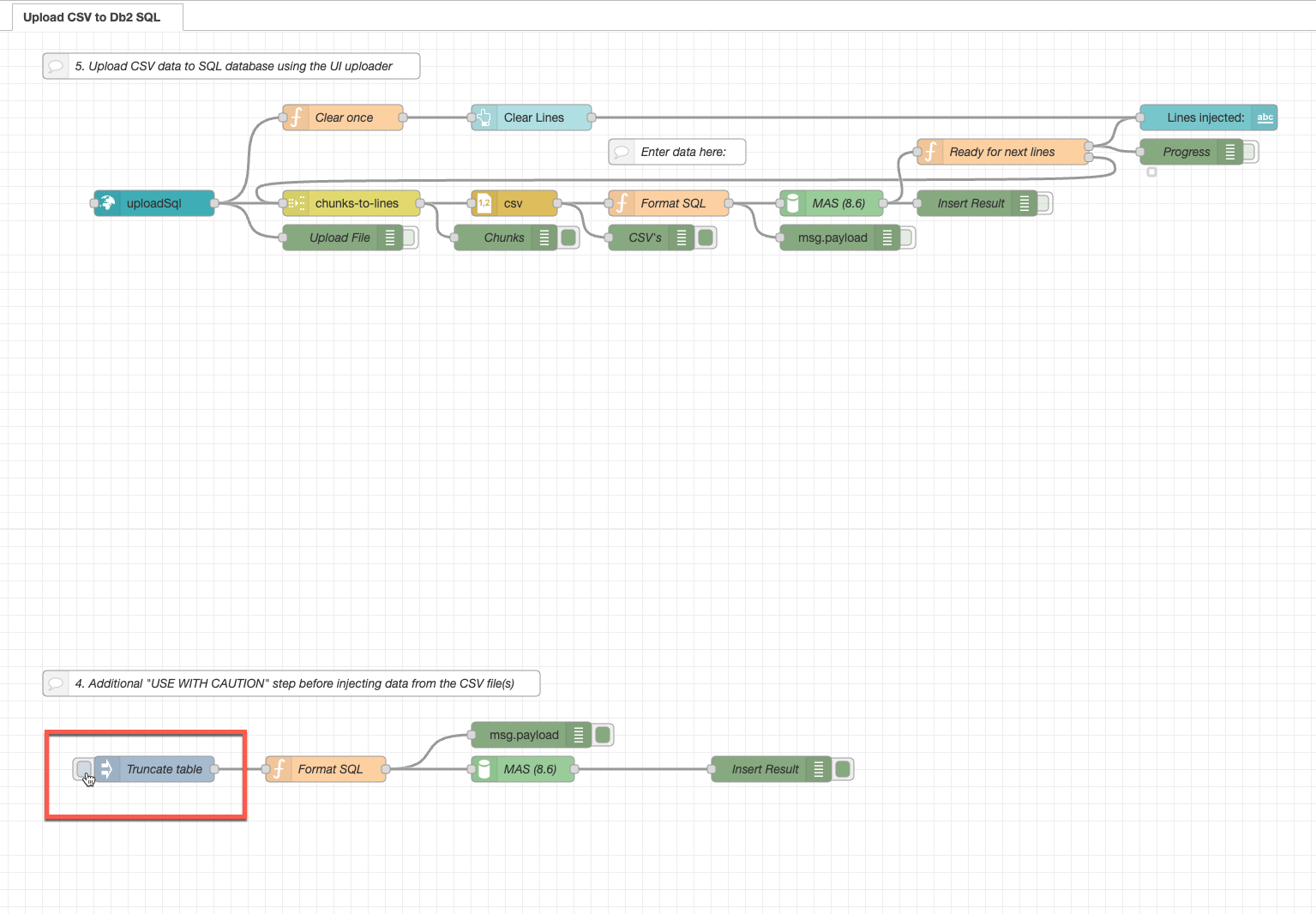 Truncate table