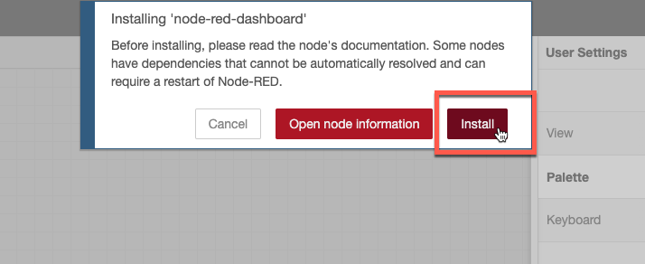 Install node-red-dashboard