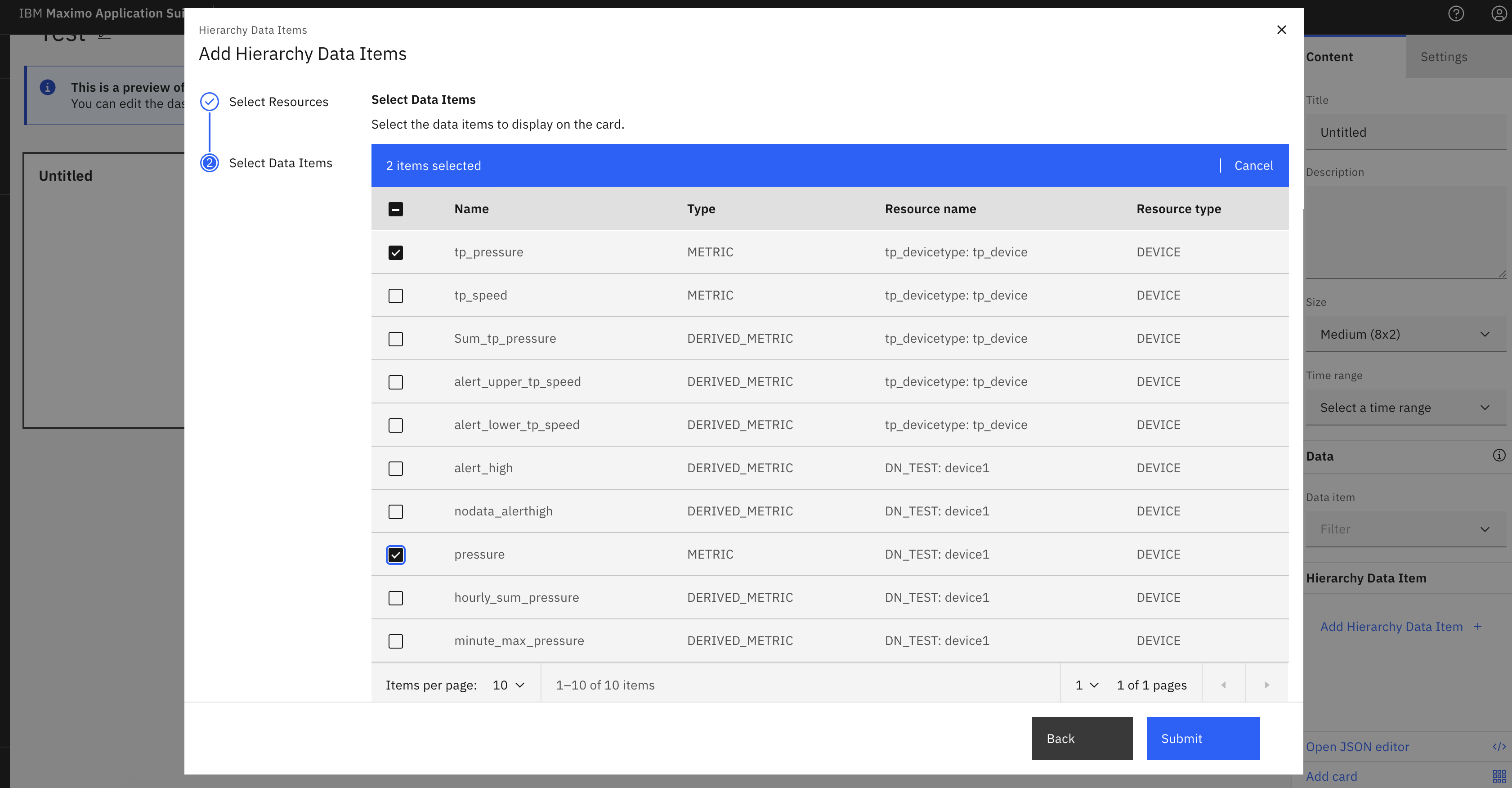Select Data Items