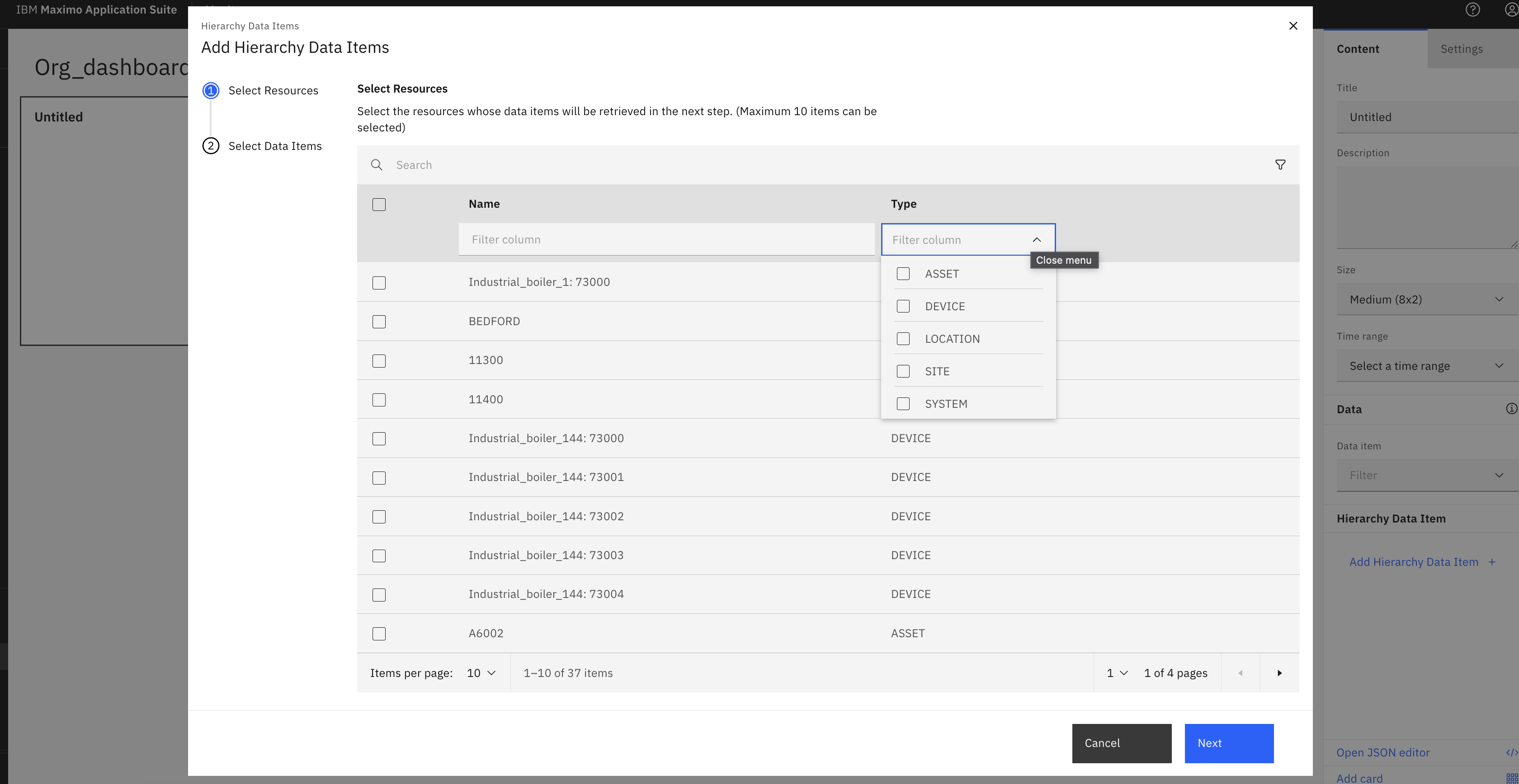 Navigate to Org Dashboard