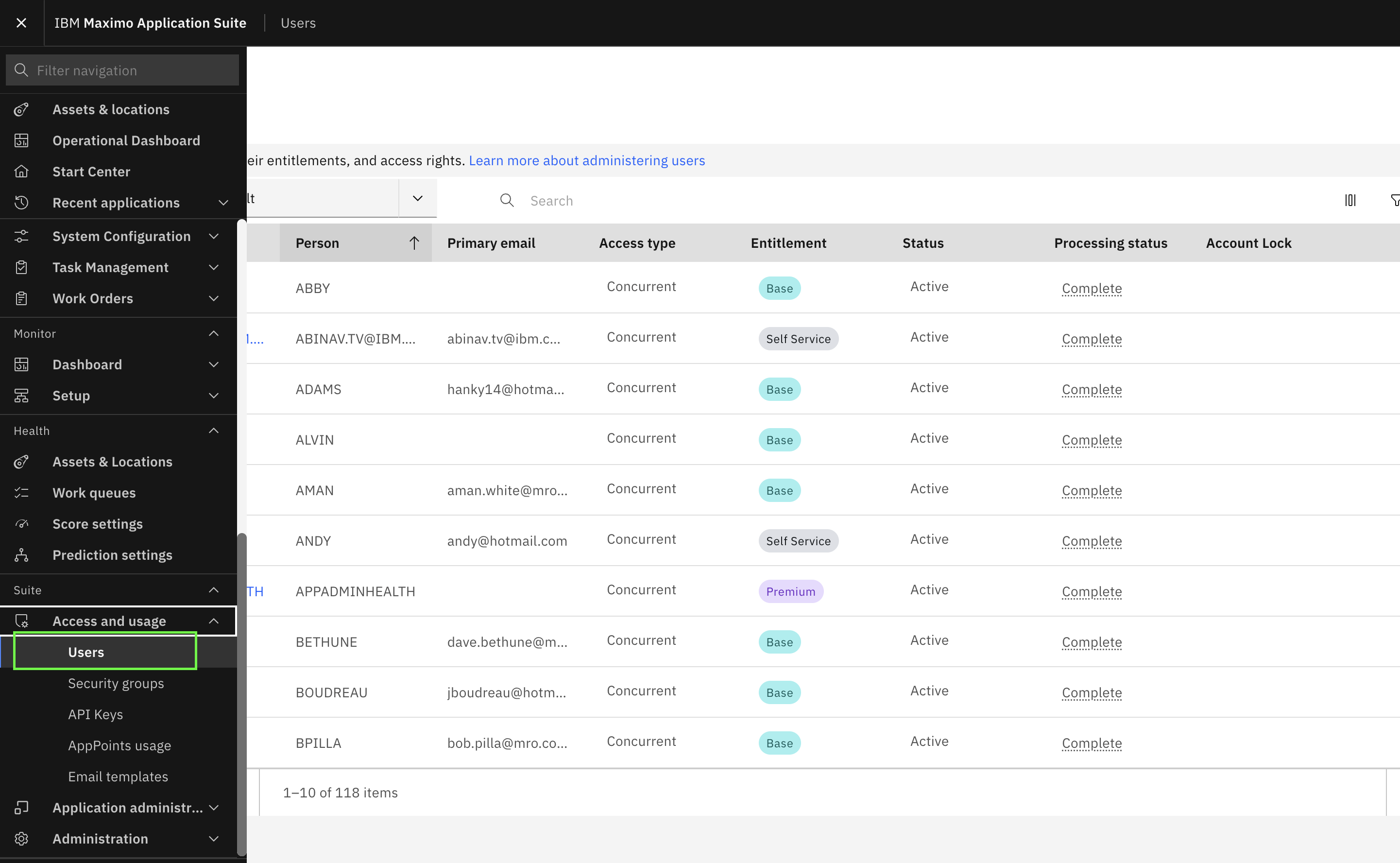 User Management Navigation