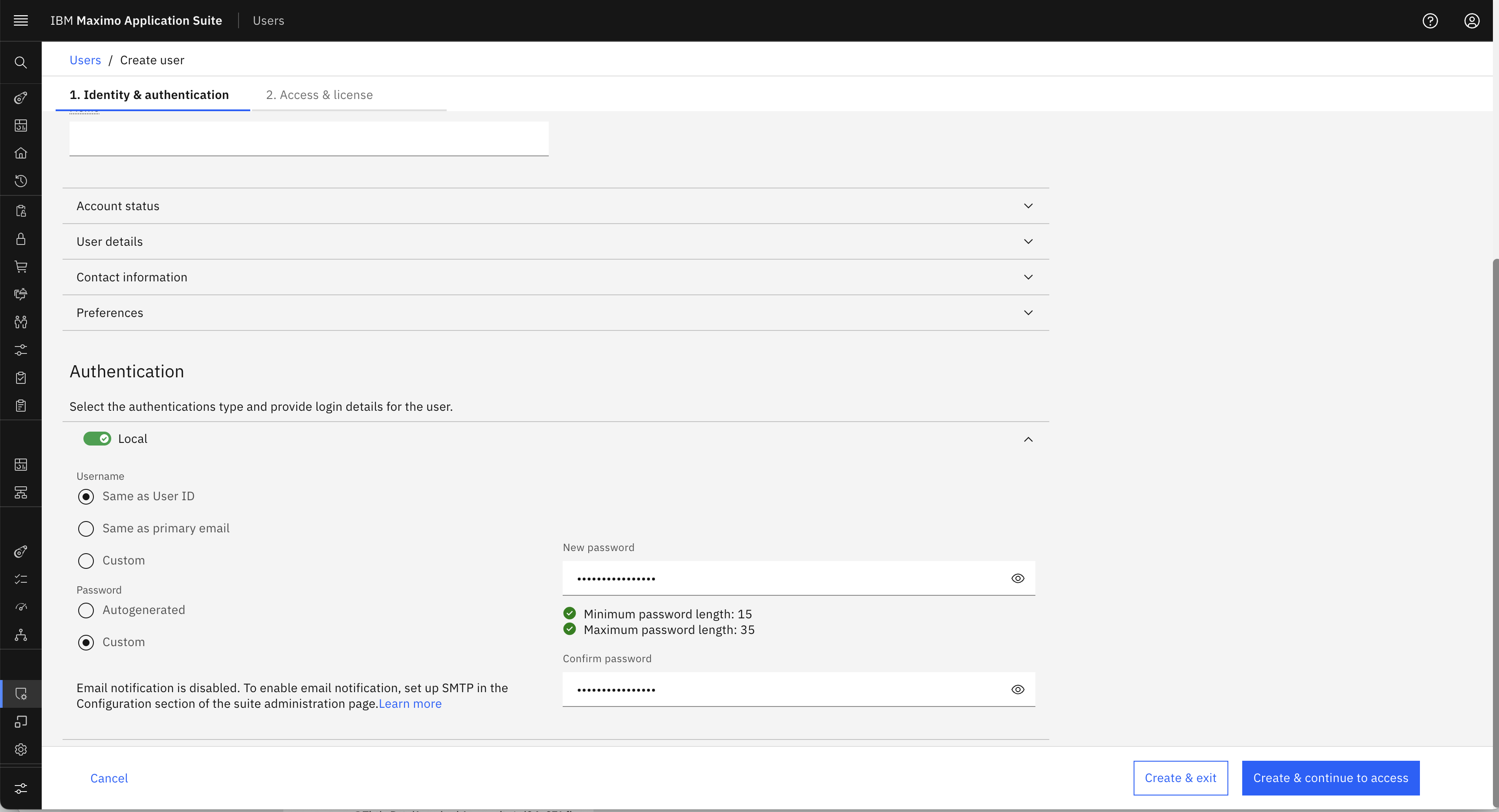 Create New User