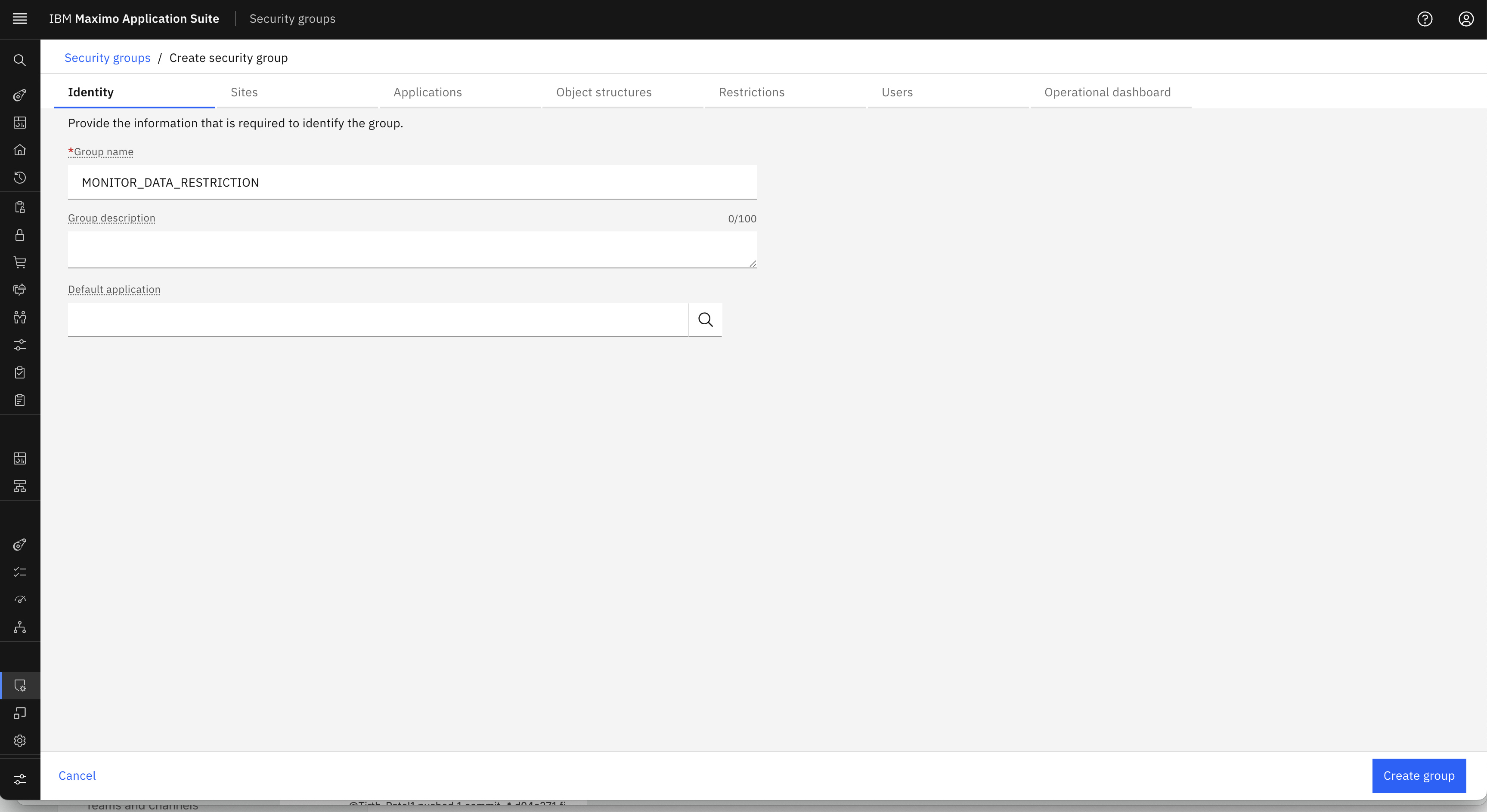 Security Groups Navigation