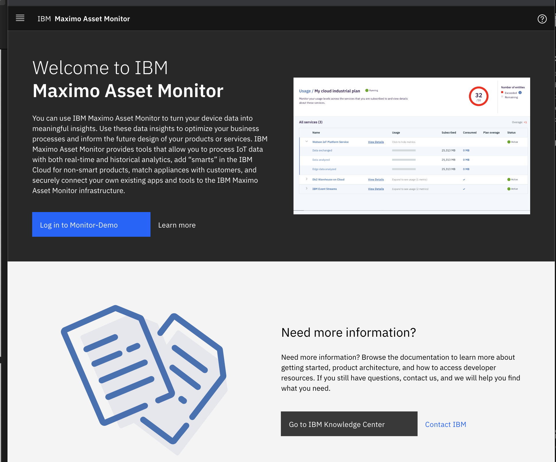 Login to Maximo Asset Monitor