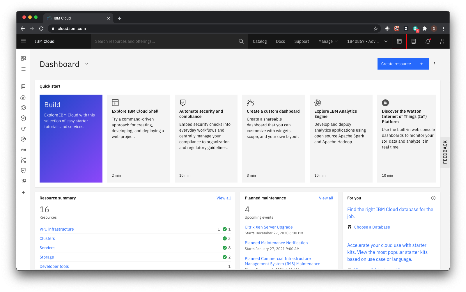 IBM Cloud Shell