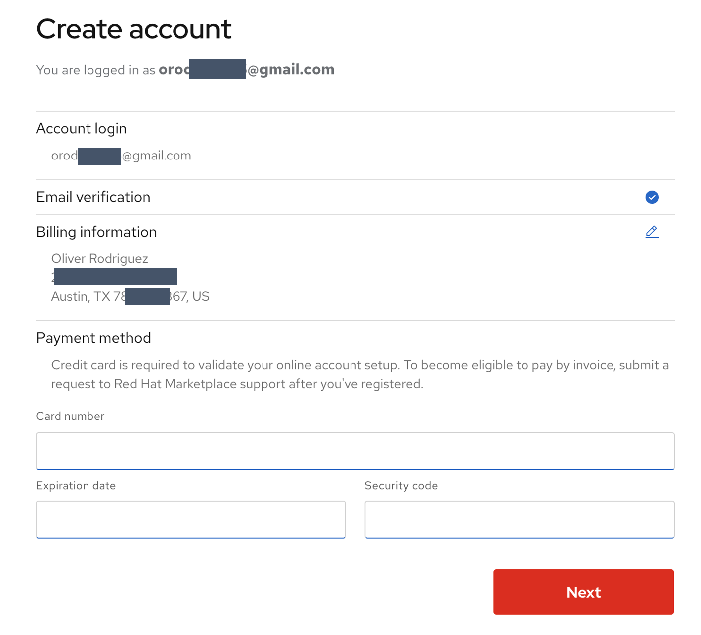 Payment setup