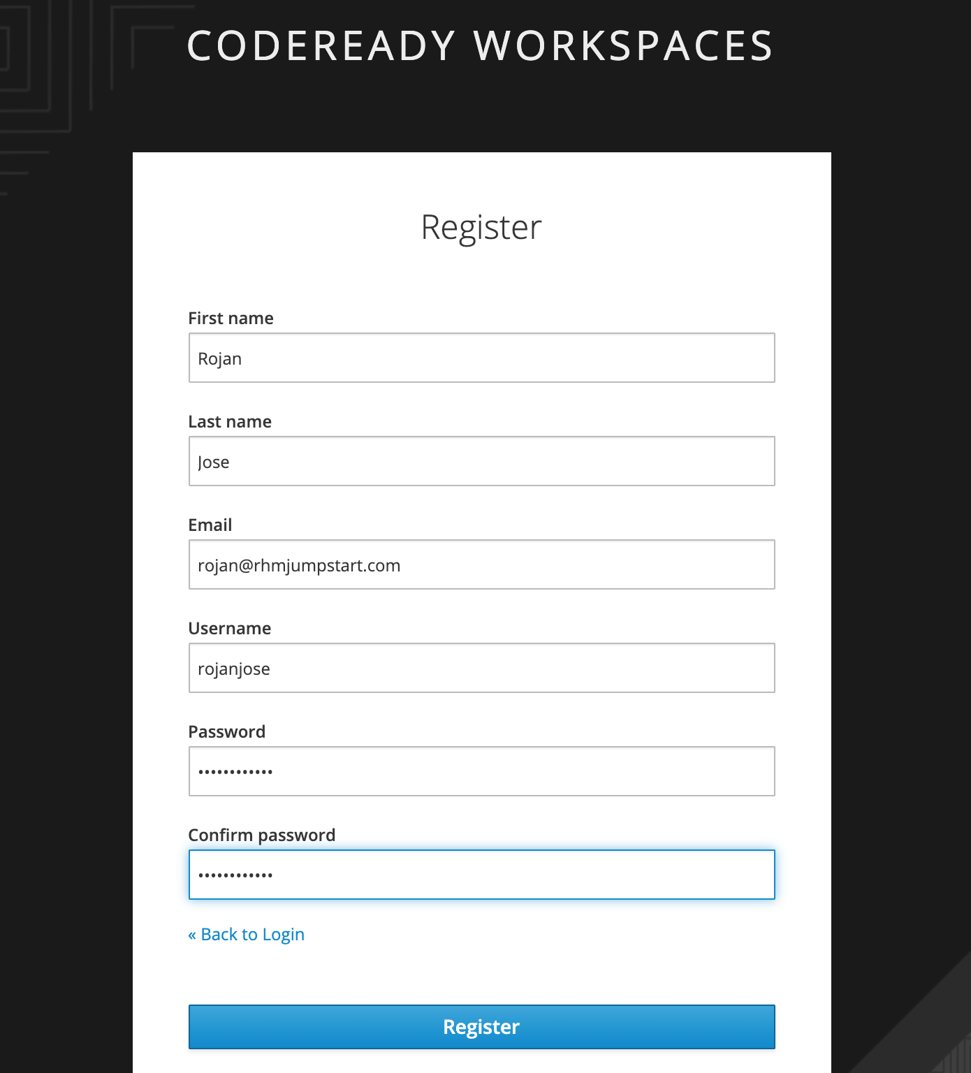 User registration