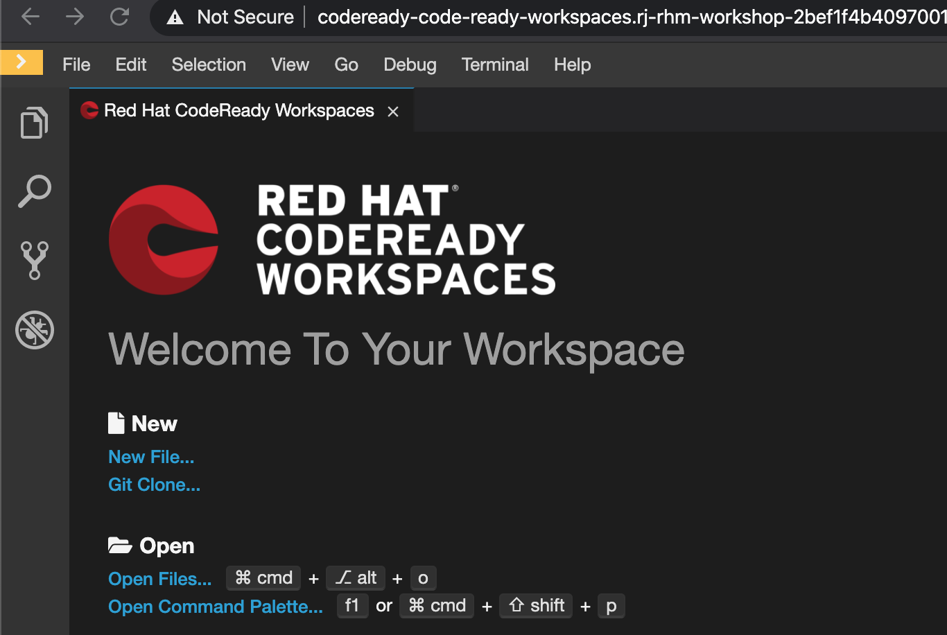 CodeReady Workspace Installed