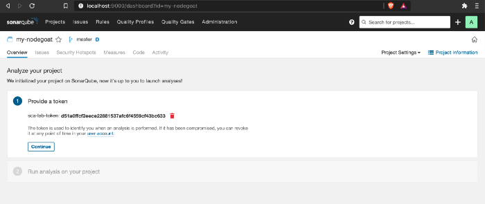 SonarQube Provide a Token