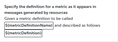 Specify Metric Definition