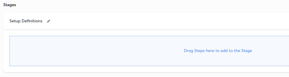 Create Setup Definitions Stage