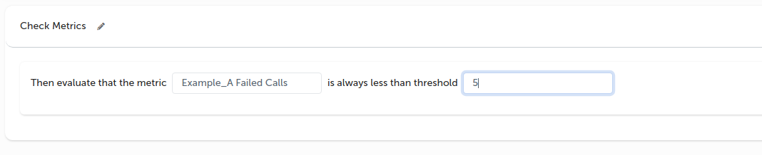 Set Verify Metric Under Threshold Step Fields