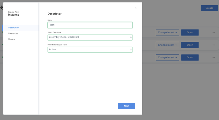 Create Assembly Instance