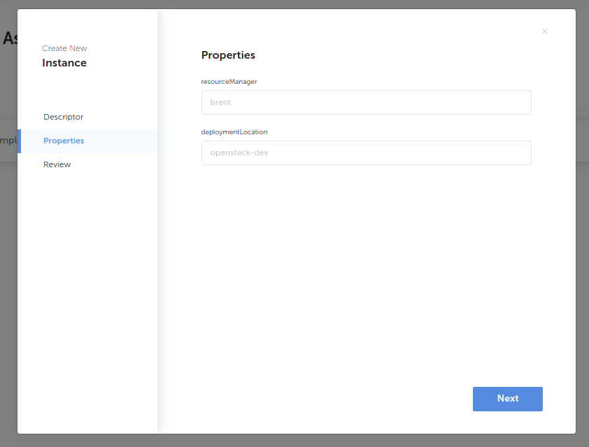 RM and Deployment Location properties