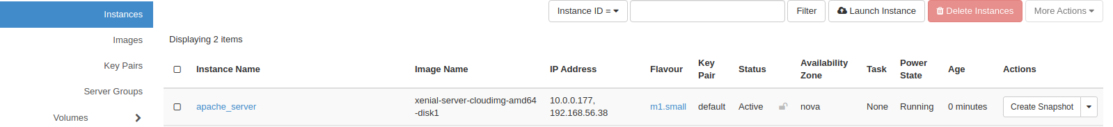 Openstack instances