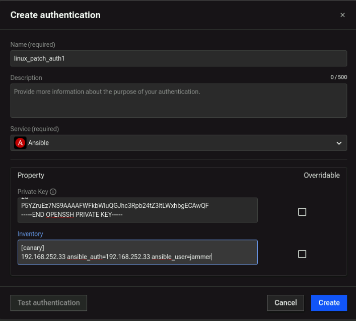 Ansible Auth Example