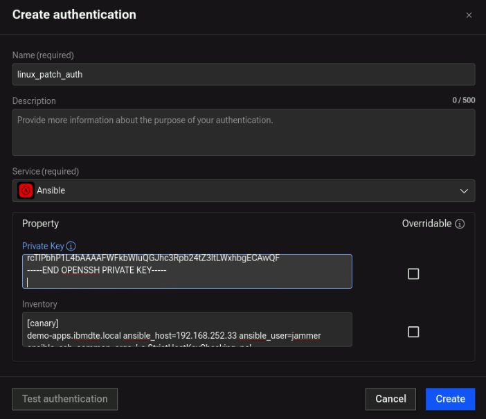 Ansible Auth Example
