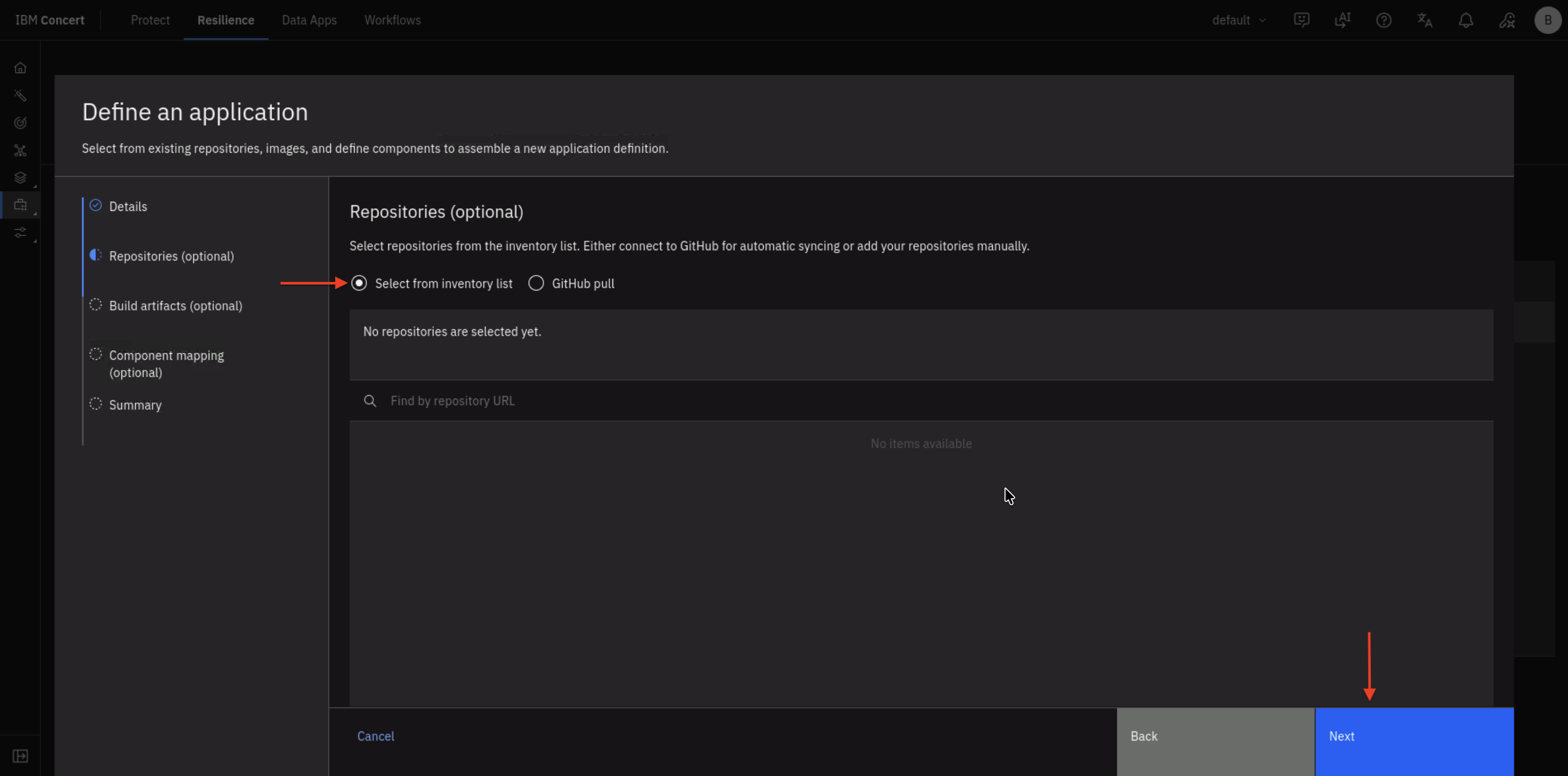 Concert Bob define an App repo