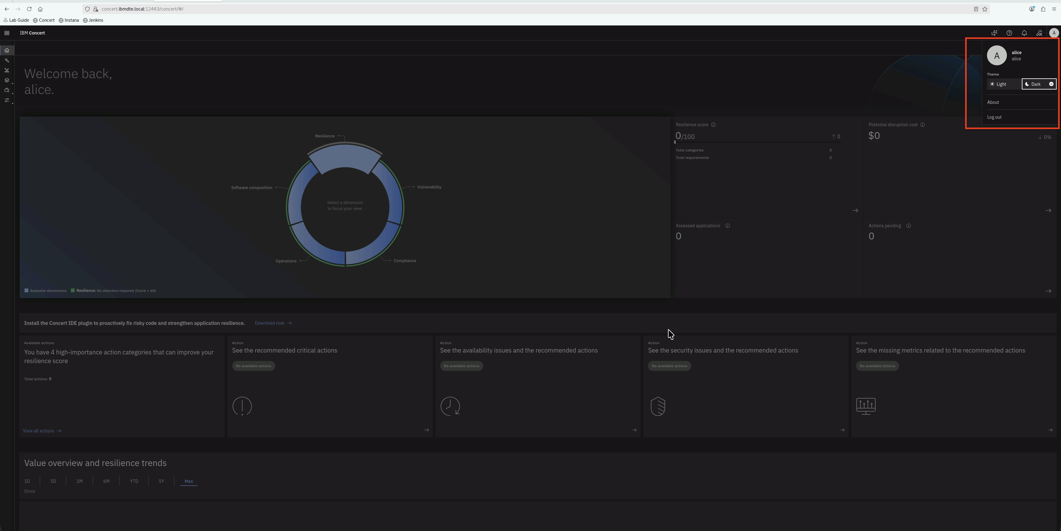 Concert Dashboard - Alice