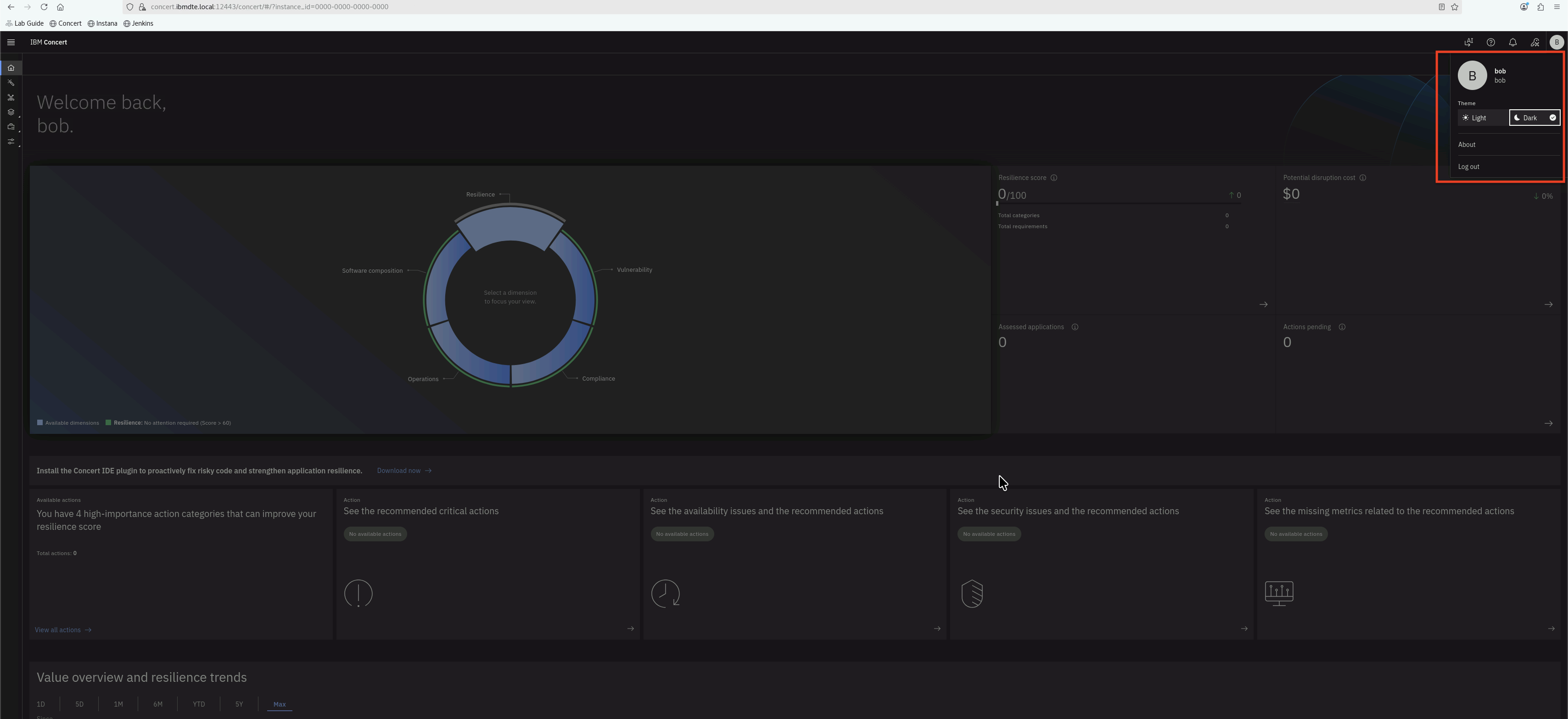 Concert Dashboard - Bob