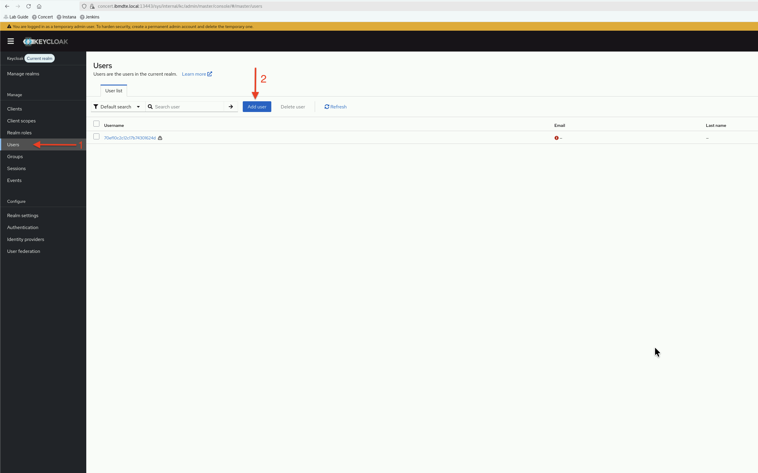 Keycloak Add User