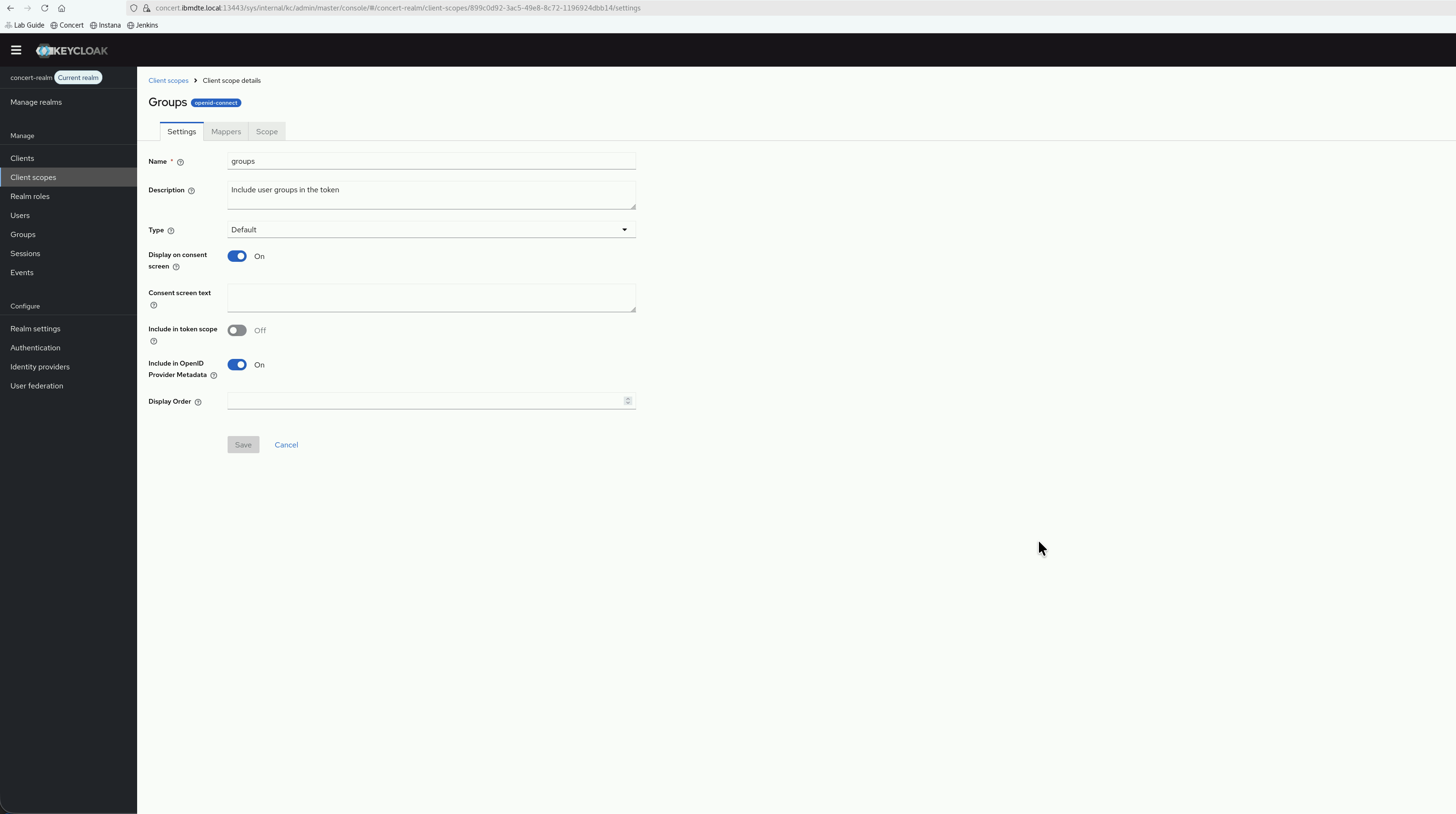Client Scope Data