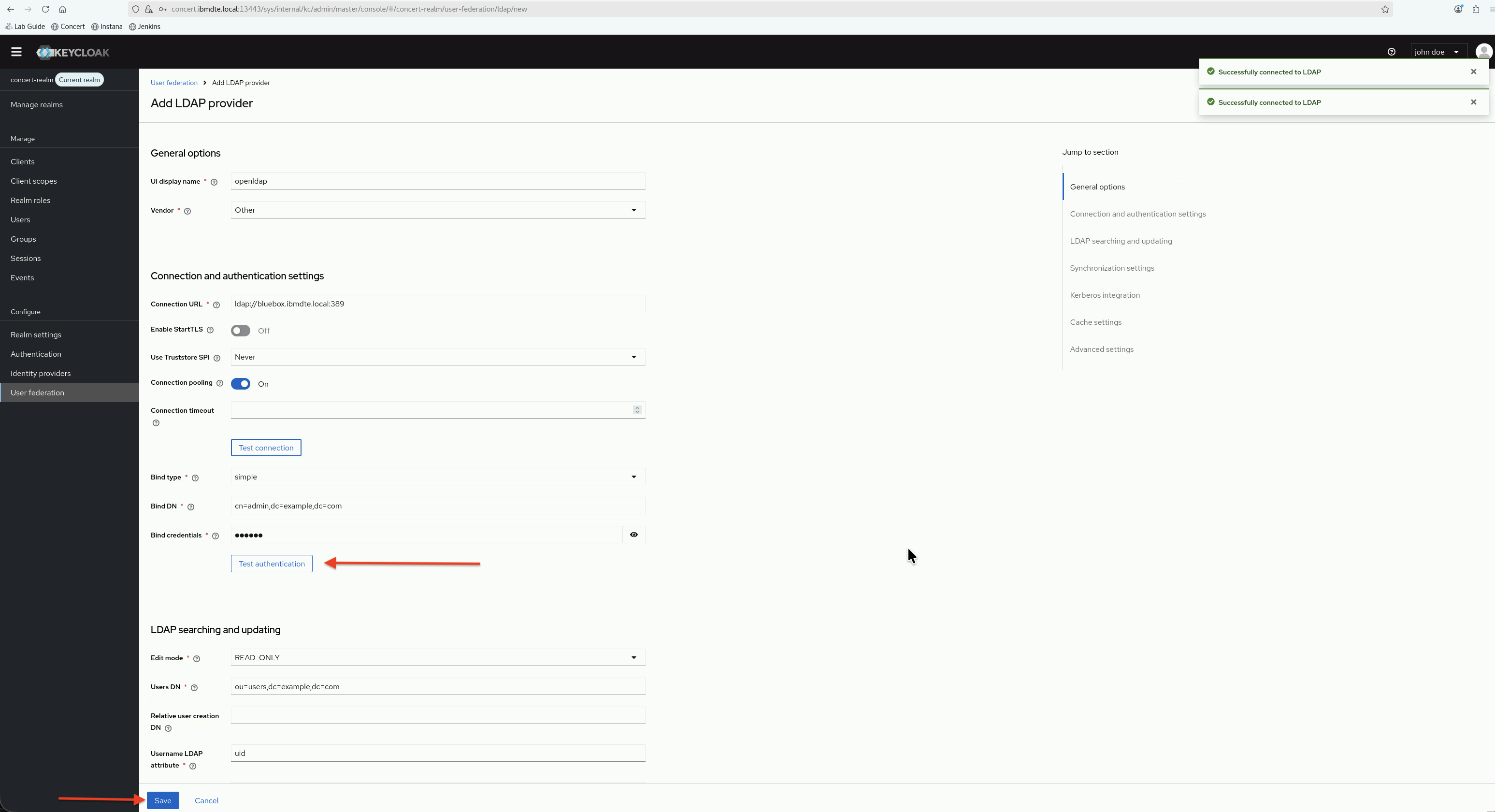 Test Authentication Success