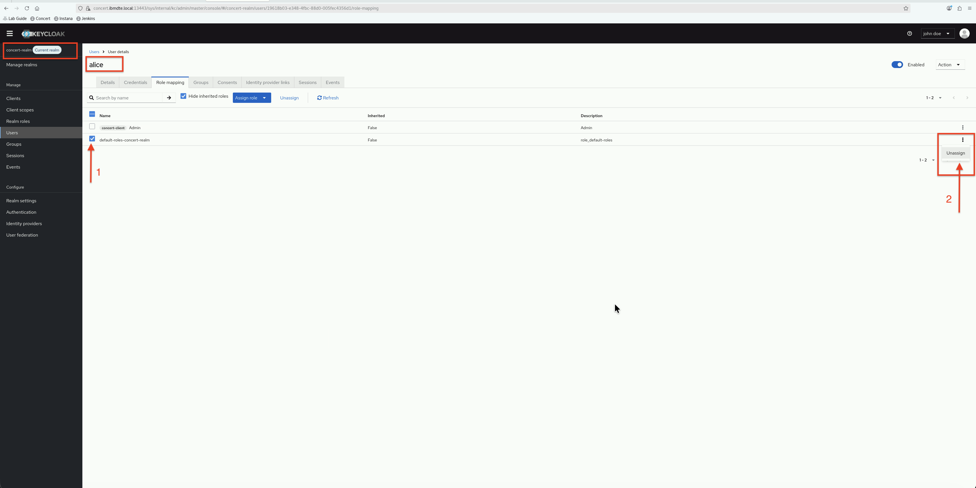 Unassign Default Role