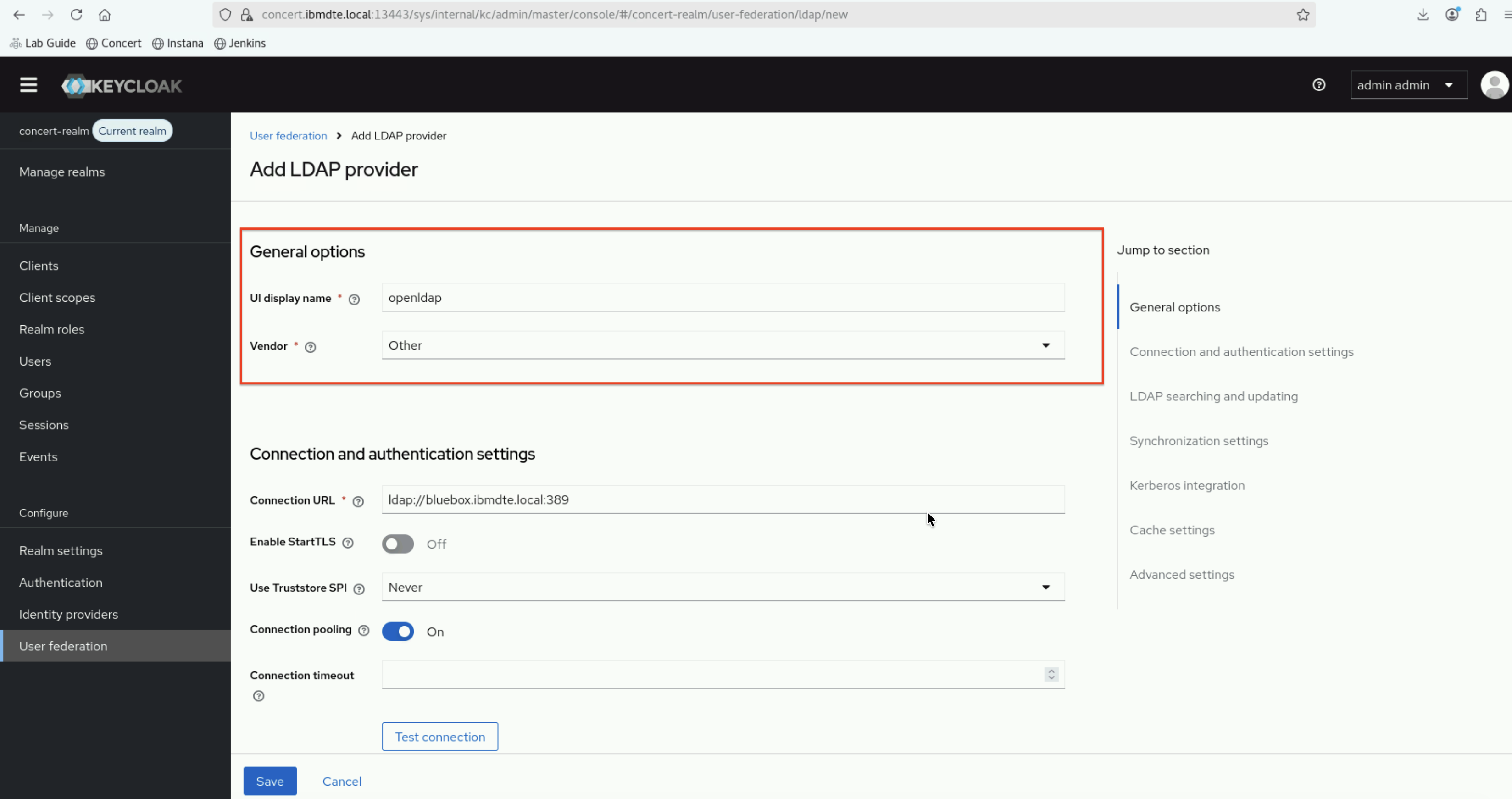 Keycloak Userfed General Settings