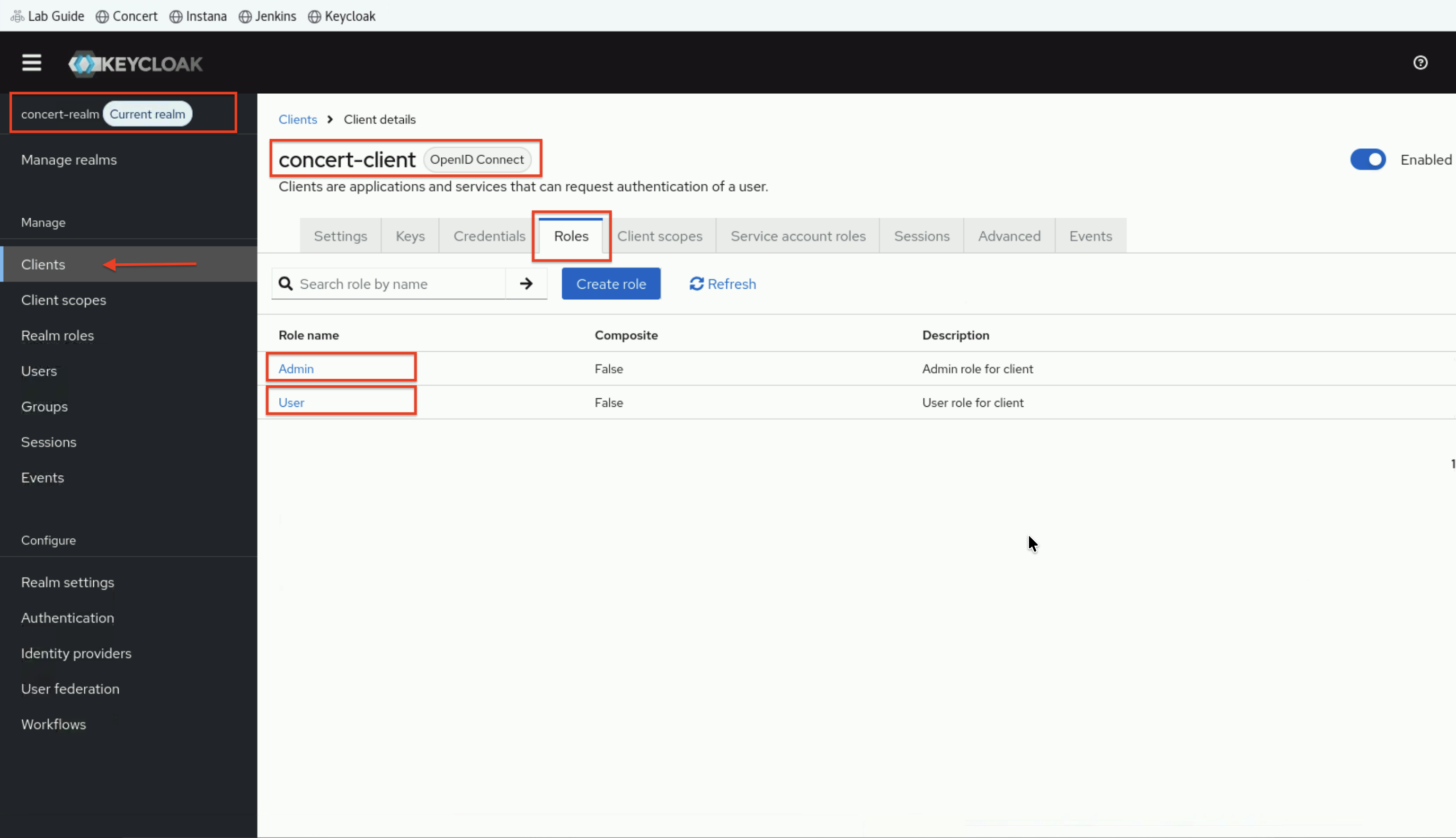 Verify Client Roles