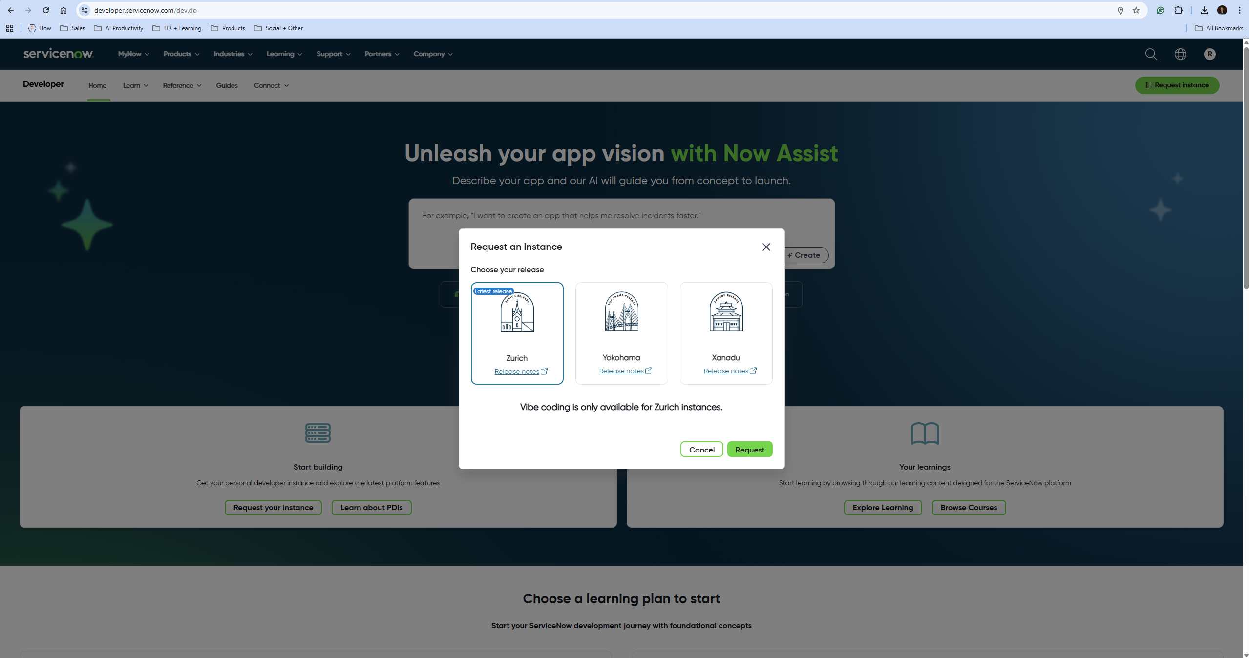ServiceNow Release Selection