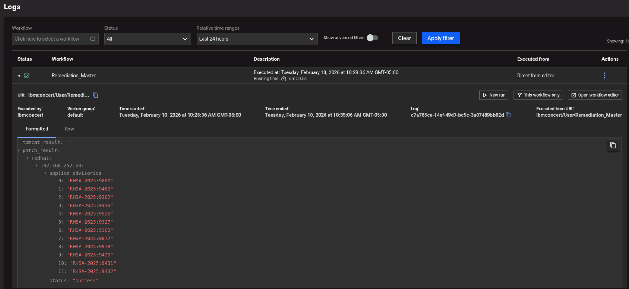Security Advisory Applied Verification