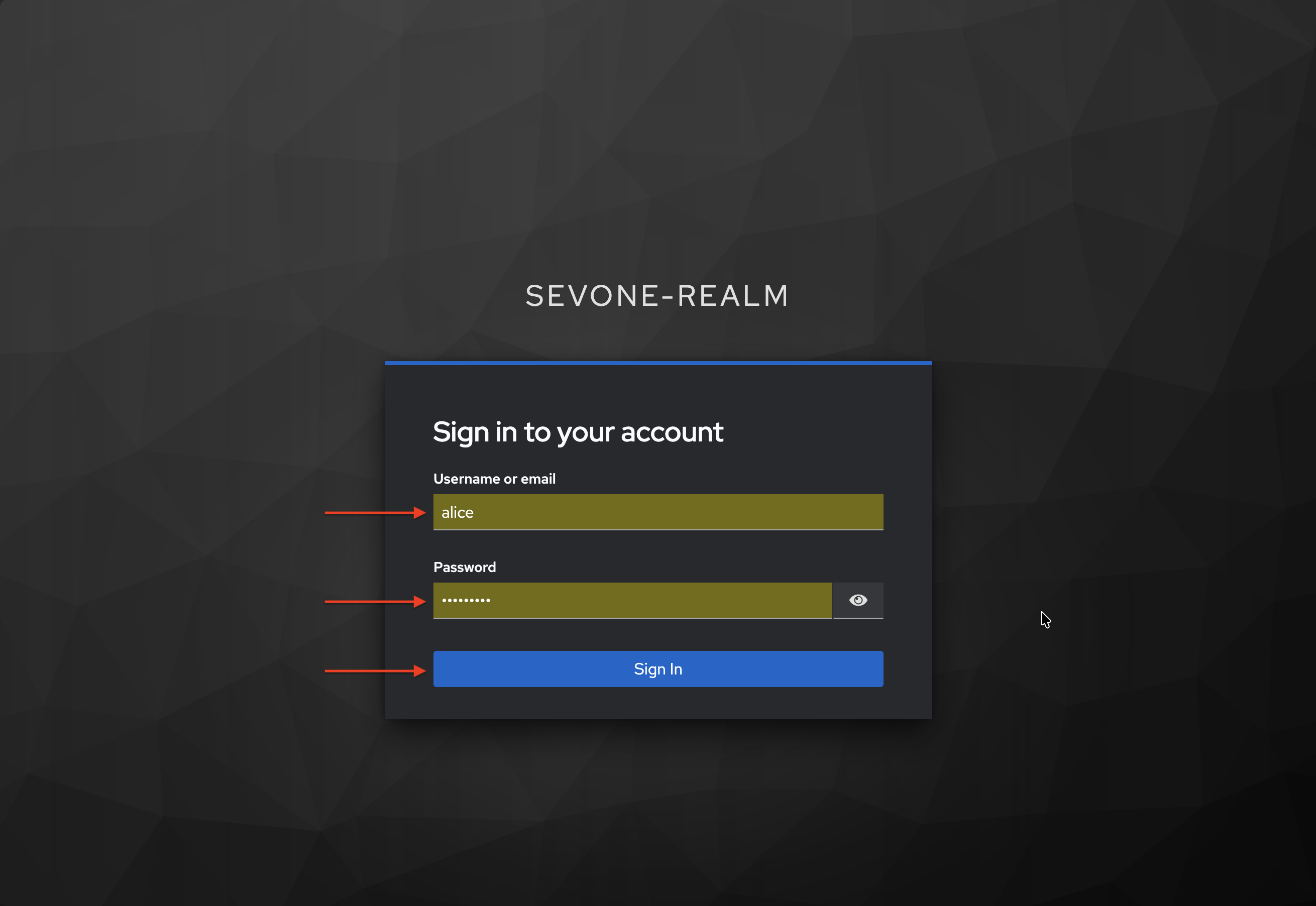 sevone nms keycloak login