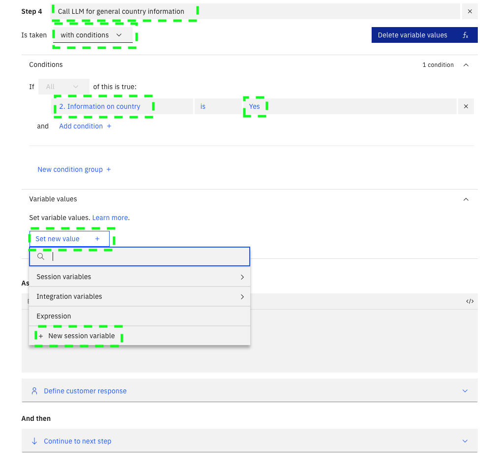 step 4 set variable