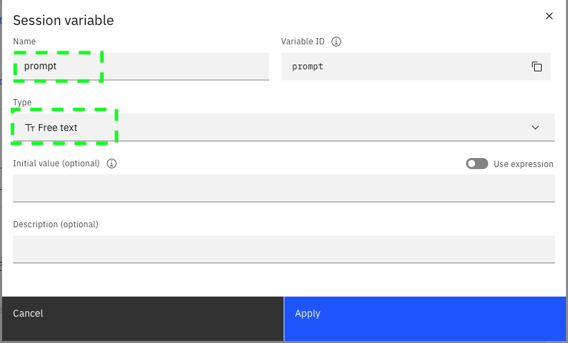 step 4 add variable