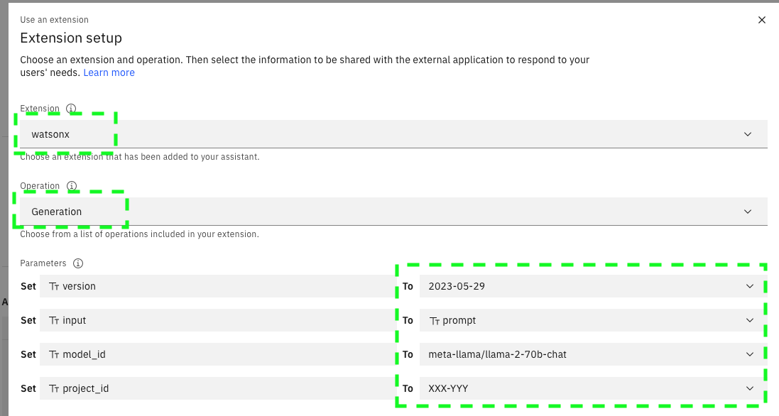 required model params