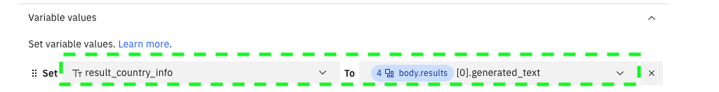 Result variable assignment