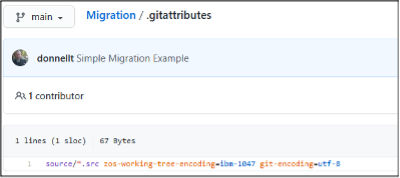 DBB Migration Tool scenario 1, .gitattributes file