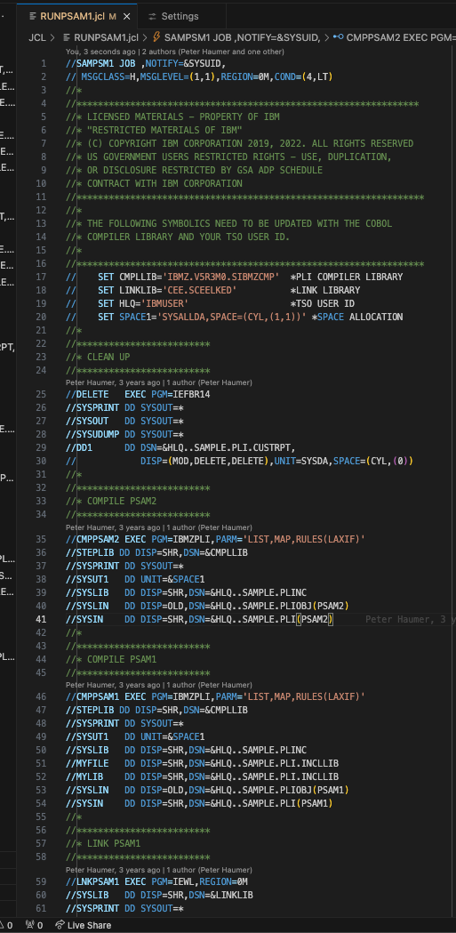 JCL syntax highlighting